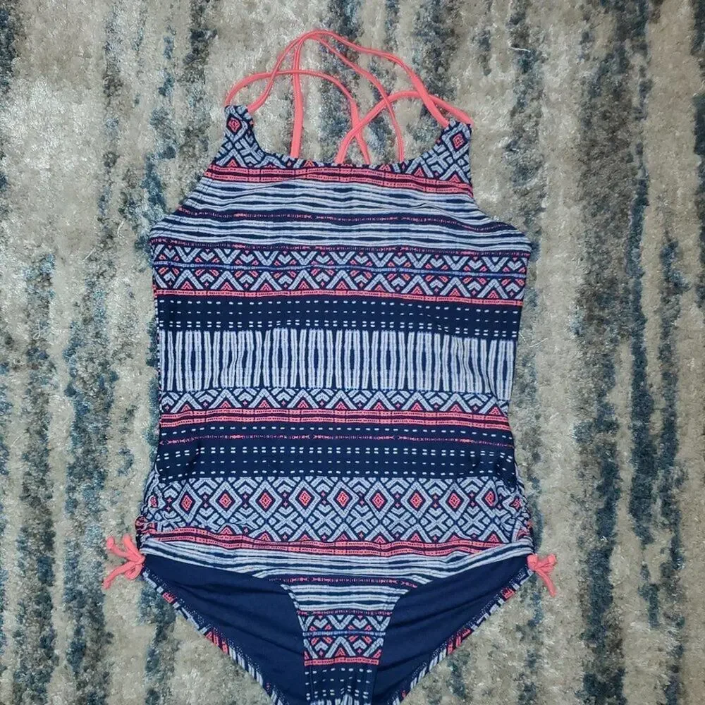 Old Navy Tribal Print One - Piece Swimsuit || Sz 14 || EUC